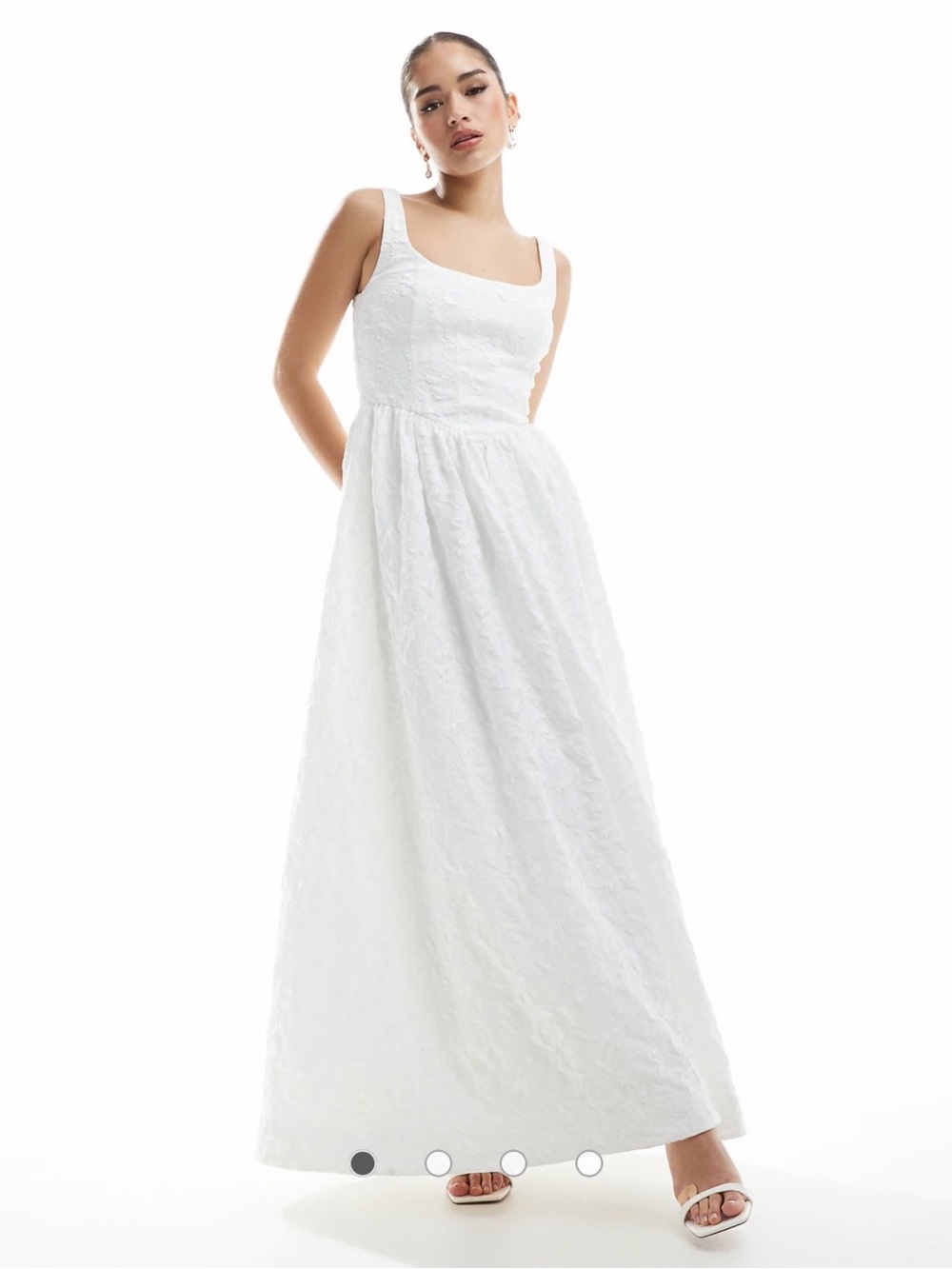 Ever New Bridal dropped hem jacquard maxi dress in ivory